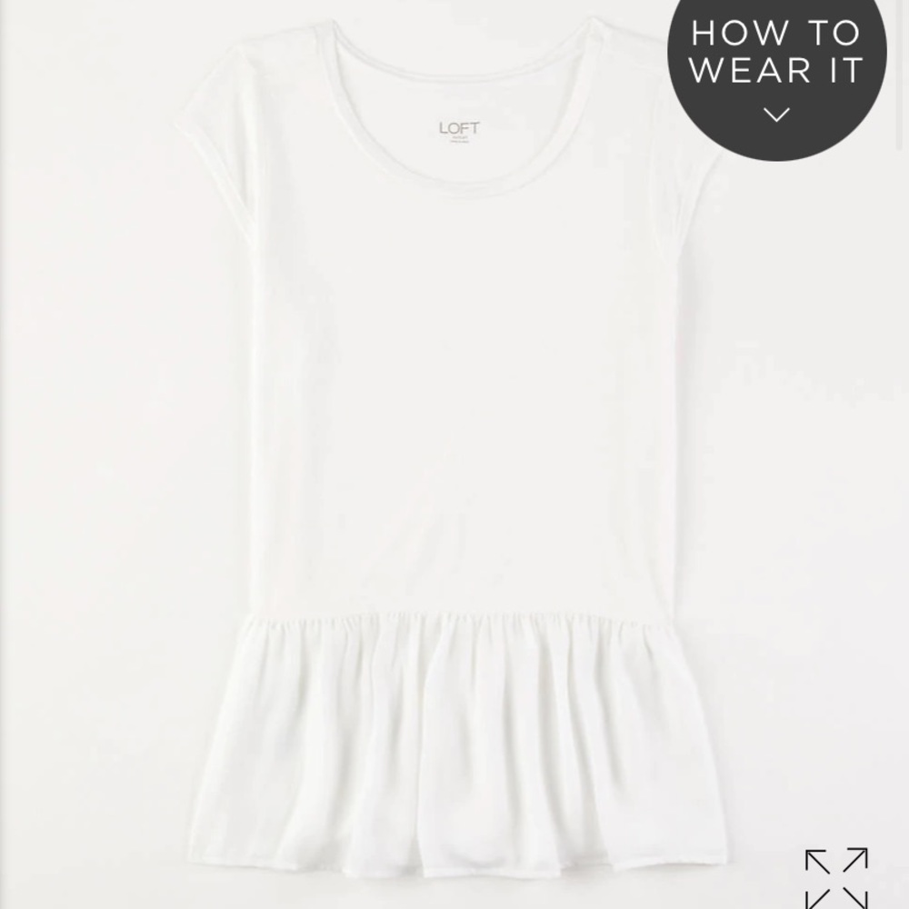 Loft PEPLUM MIXED MEDIA TEE - Picture 2 of 6